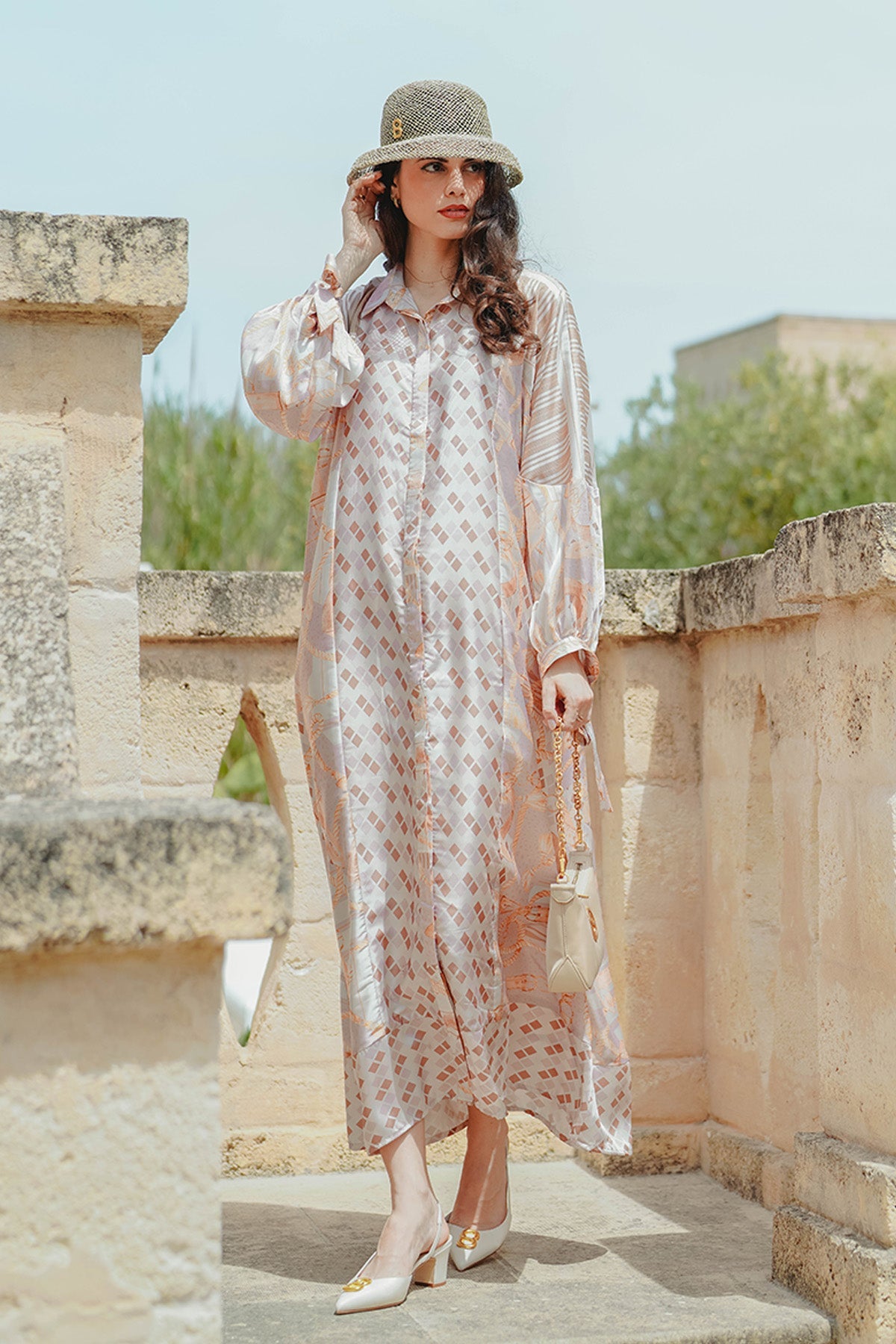 The Chain La Bella Maxi Kaftan - Soft Pink