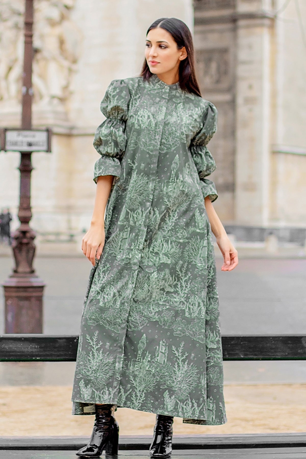 El Mar Minorca Puffy Sleeve Long Outer - Dark Green