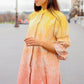 El Mar Minorca Puffy Sleeve Long Outer - Yellow/Pink