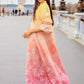 El Mar Minorca Puffy Sleeve Long Outer - Yellow/Pink