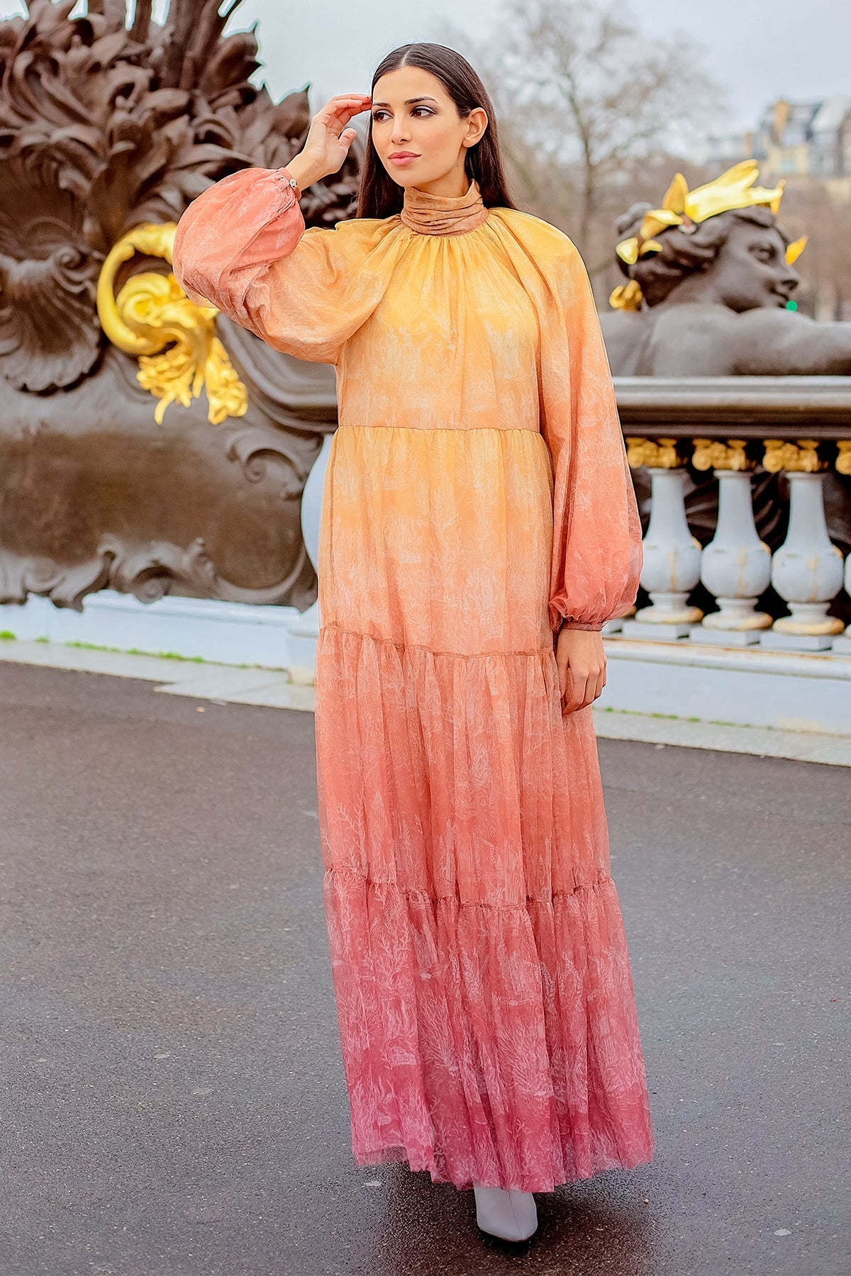 El Mar Minorca Long Dress - Yellow/Pink
