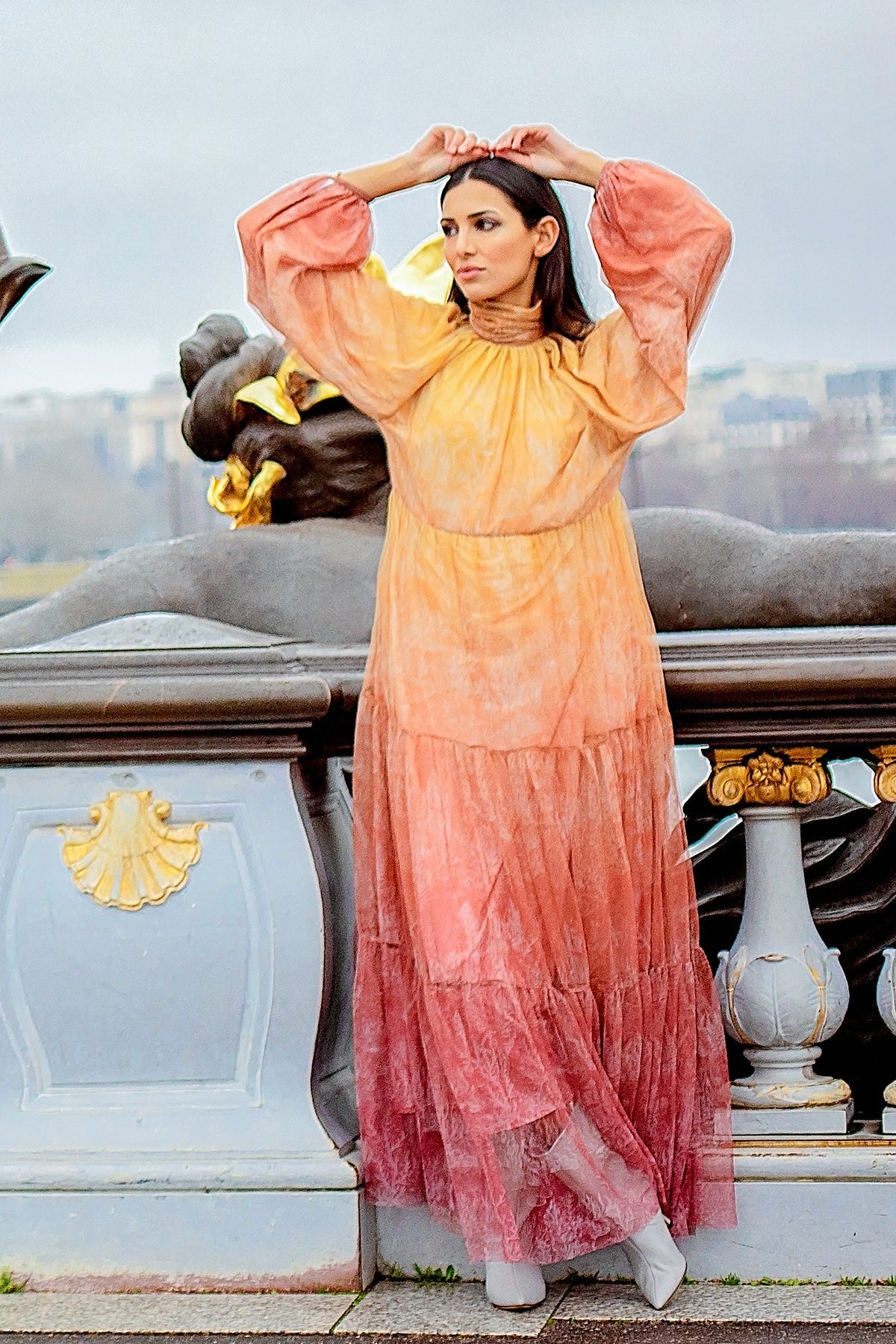 El Mar Minorca Long Dress - Yellow/Pink