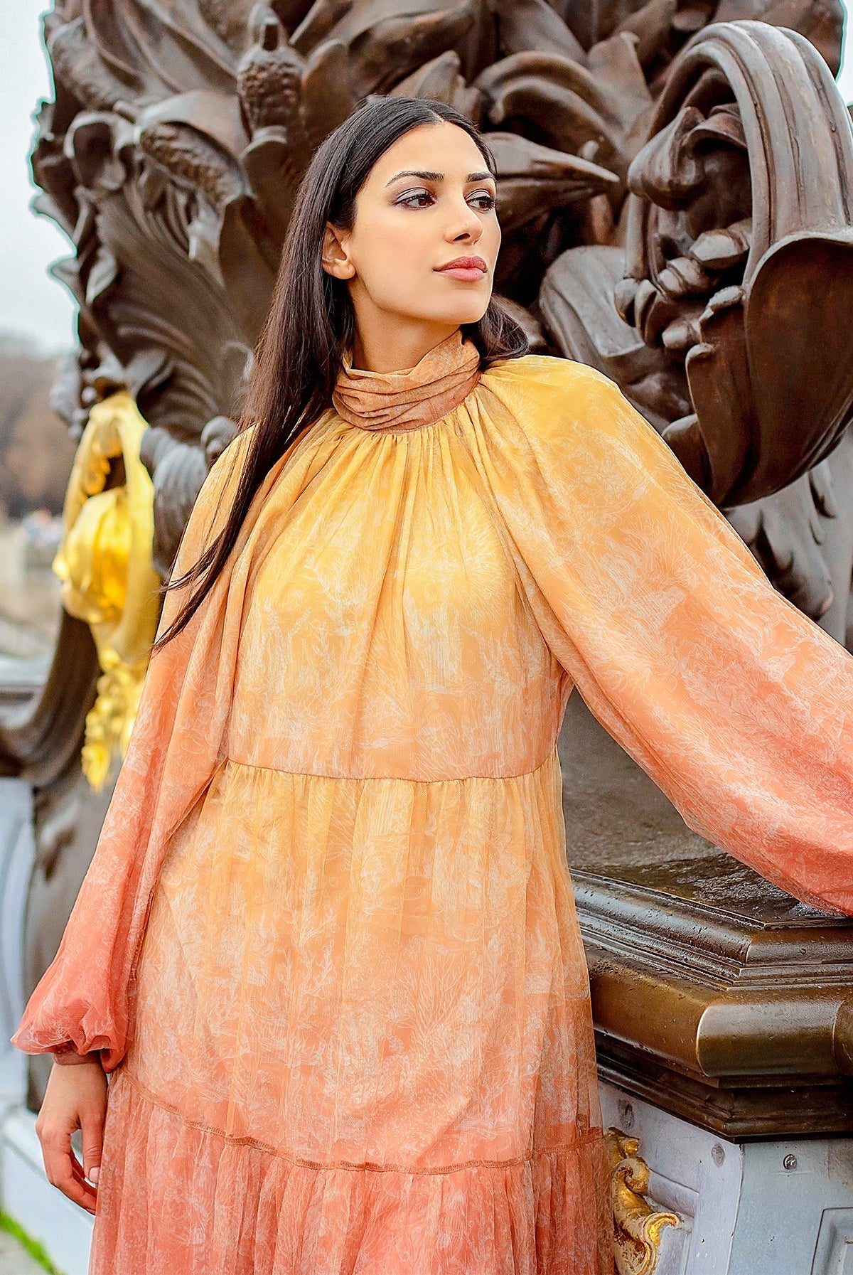 El Mar Minorca Long Dress - Yellow/Pink