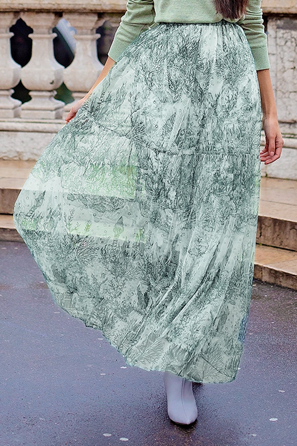 El Mar Minorca Flowy Skirt - Green