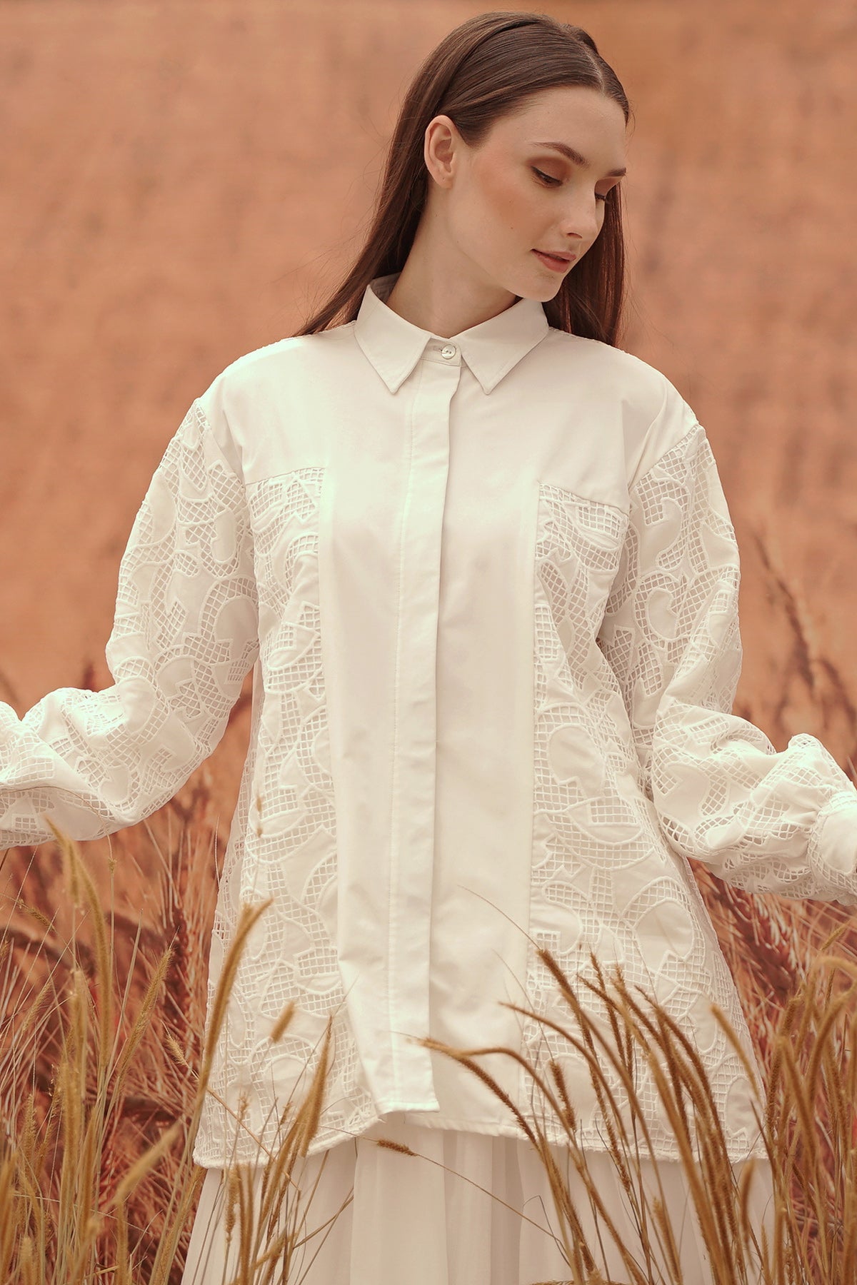 Noura Lace Top - White