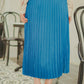 Satin Pleats Skirt - Blue