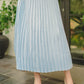 Satin Pleats Skirt - Light Blue