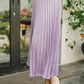 Satin Pleats Skirt - Lilac