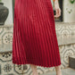 Satin Pleats Skirt - Maroon
