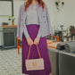 Satin Pleats Skirt - Purple