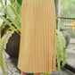 Satin Pleats Skirt - Yellow
