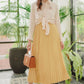 Satin Pleats Skirt - Yellow