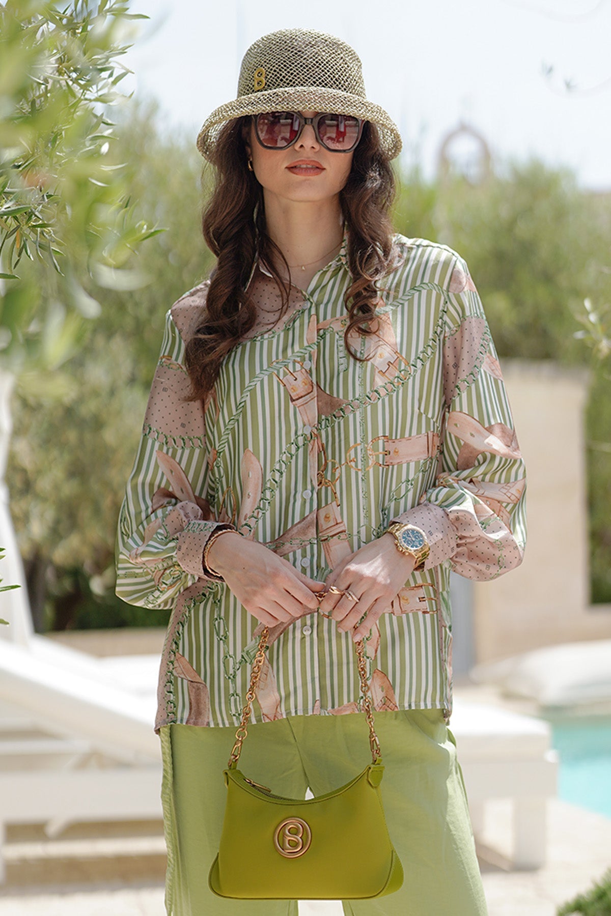 The Chain La Bella Satin Shirt - Light Green