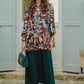 The Chain La Bella Satin Shirt with Gathers - Maroon
