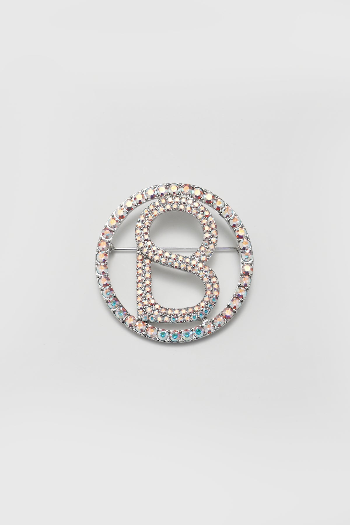 Signature Round Brooch - Silver Iridescent