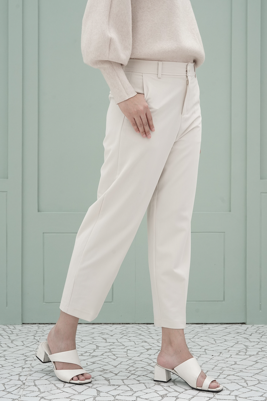 Beige Straight Pants