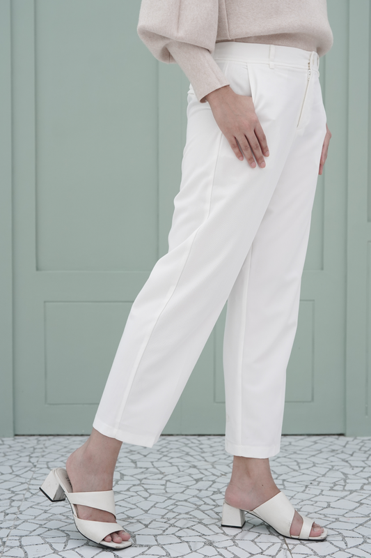 White Straight Pants