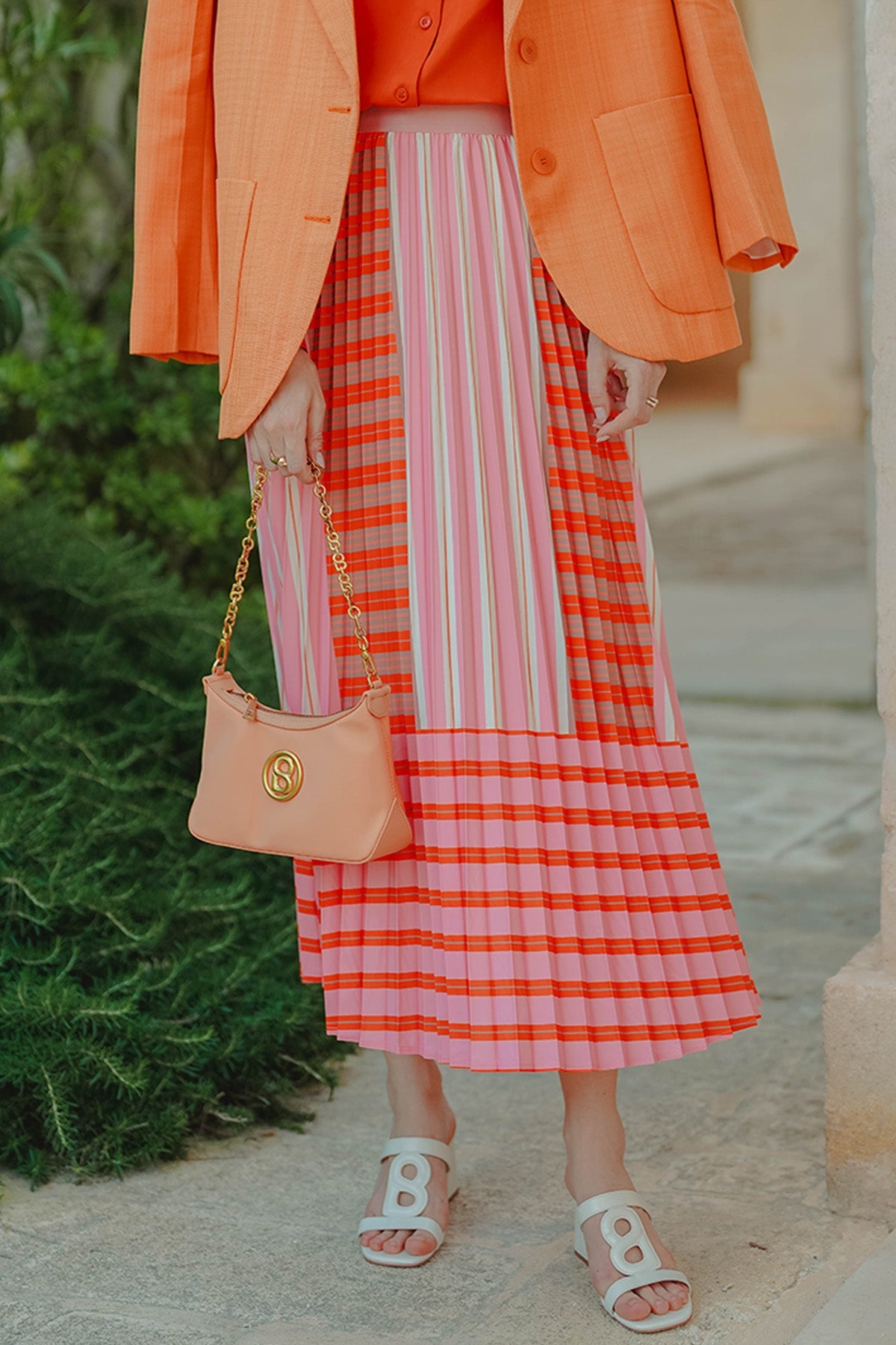 La Bella Stripe Pleated Skirt - Daylight