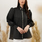 Velvet Shirt with Beads - Dark Grey