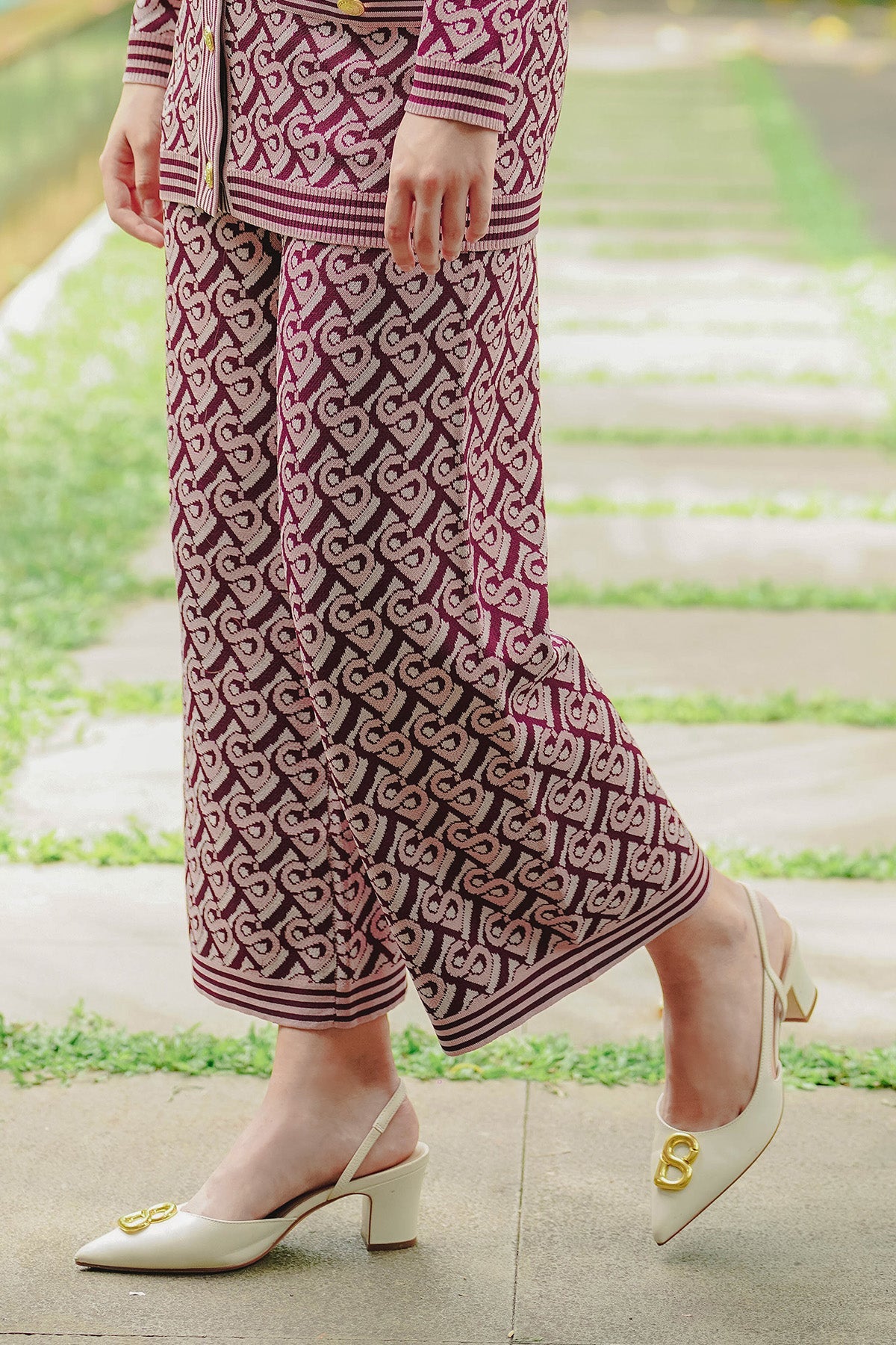 Bimu Light Knit Pants - Burgundy