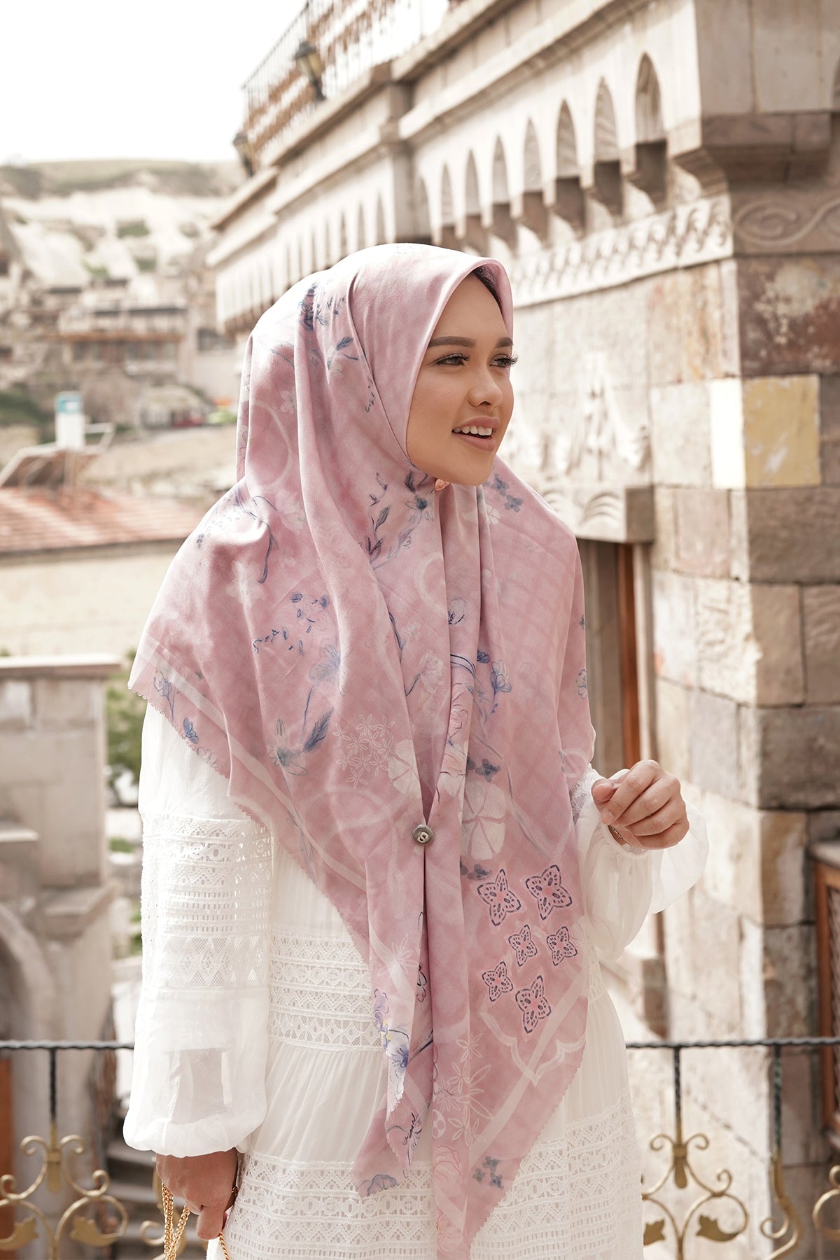 Sofya Voal Square XL - Pinksalt