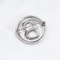 Round Crystal Brooch - Silver