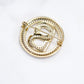 Round Crystal Brooch - Gold