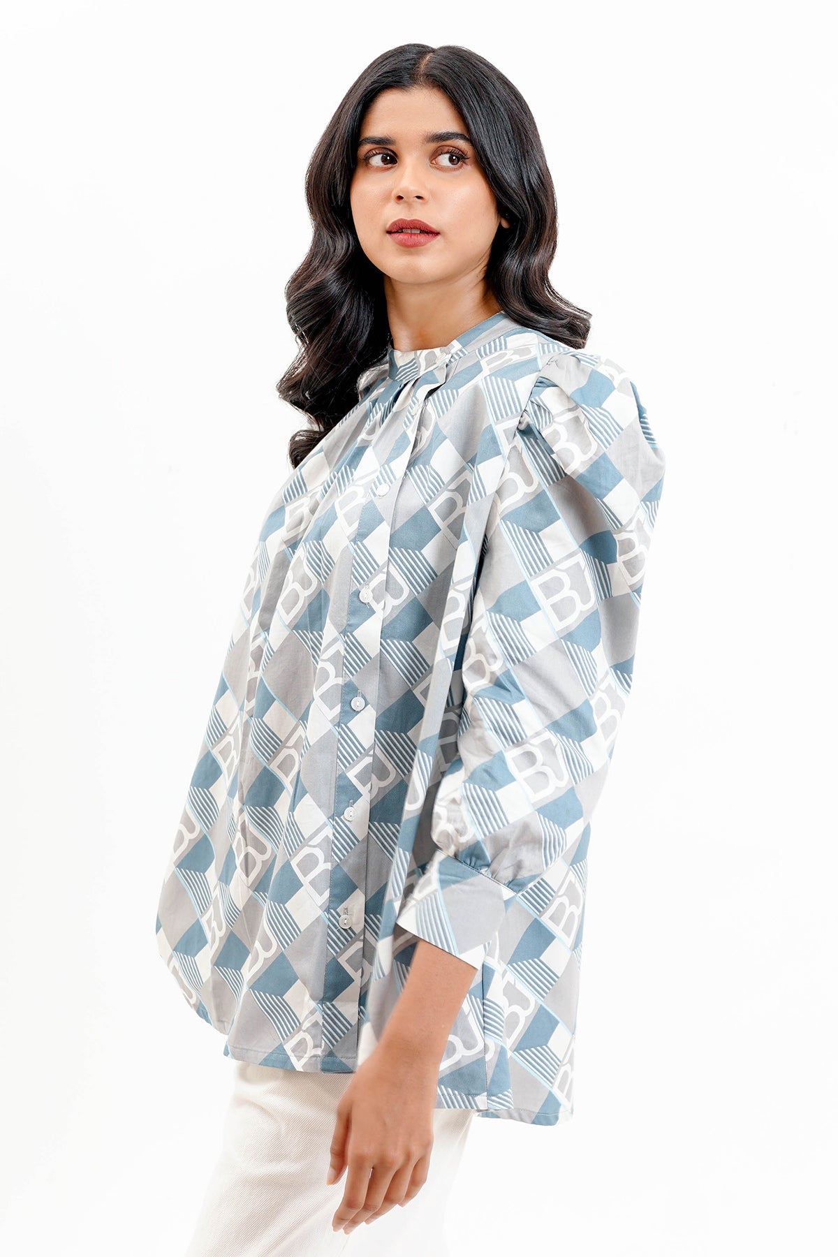 Imara Pleated Shirt - Grey