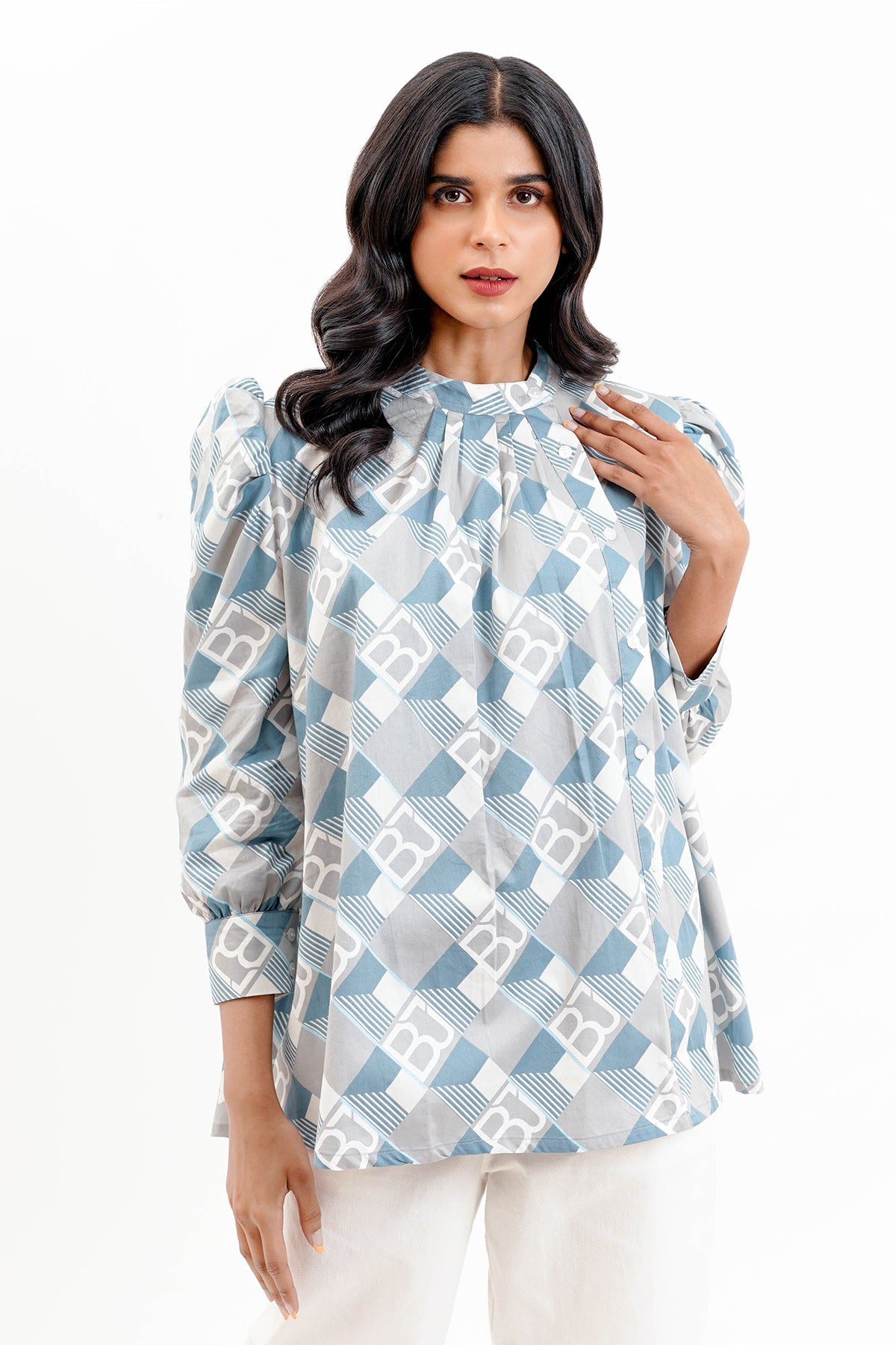 Imara Pleated Shirt - Grey