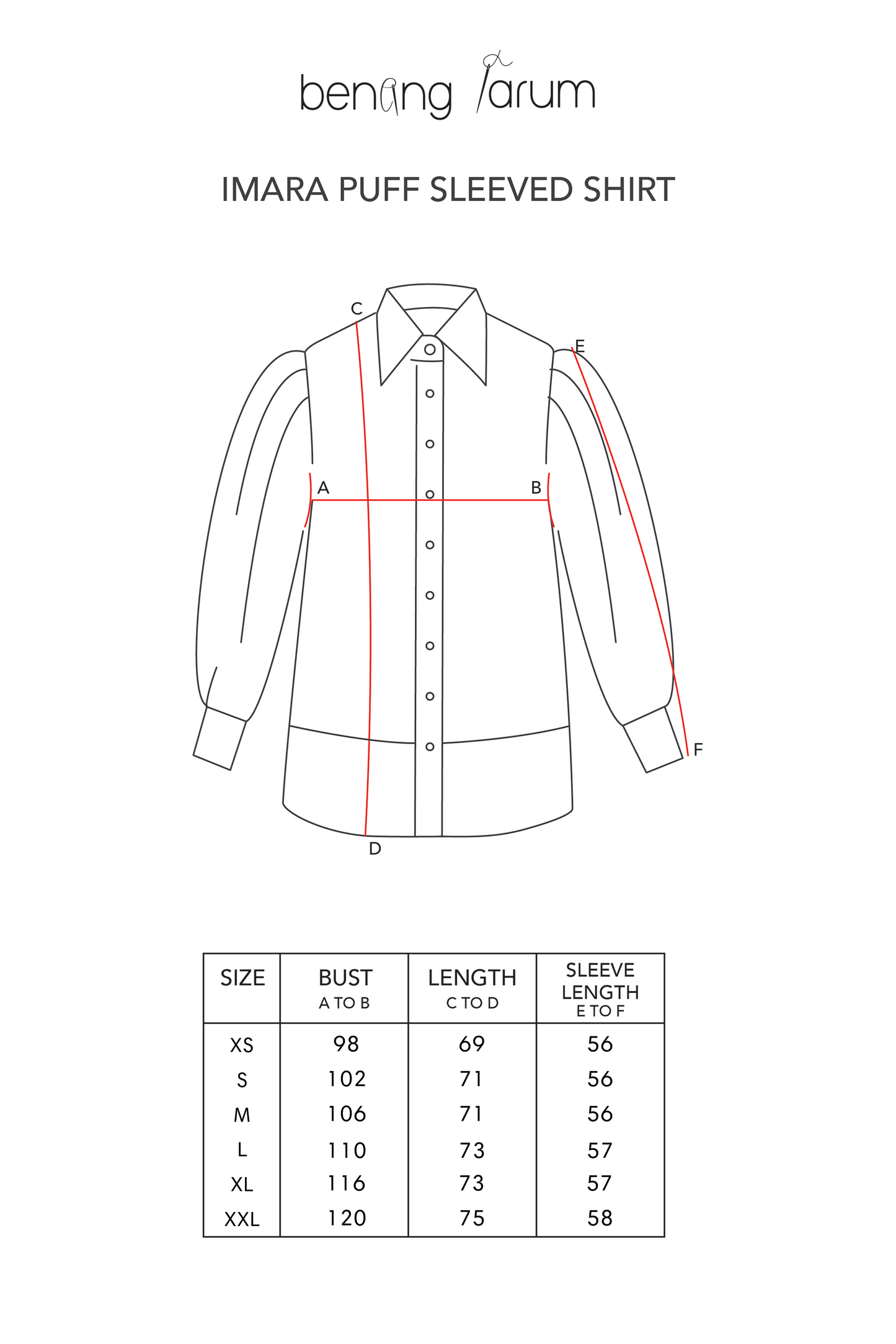 Imara Puff Sleeved Shirt - Grey