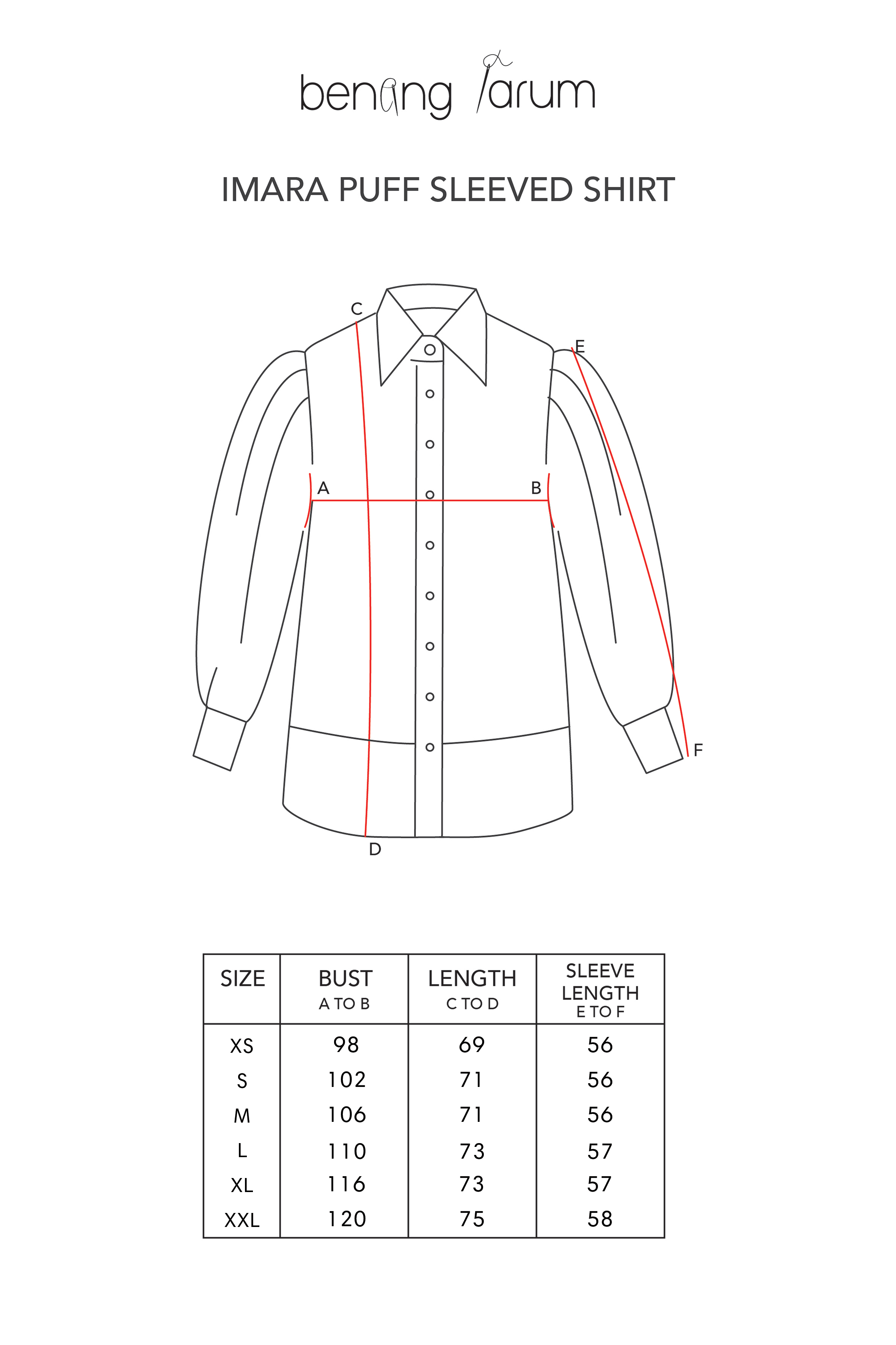 Imara Puff Sleeved Shirt - Blue