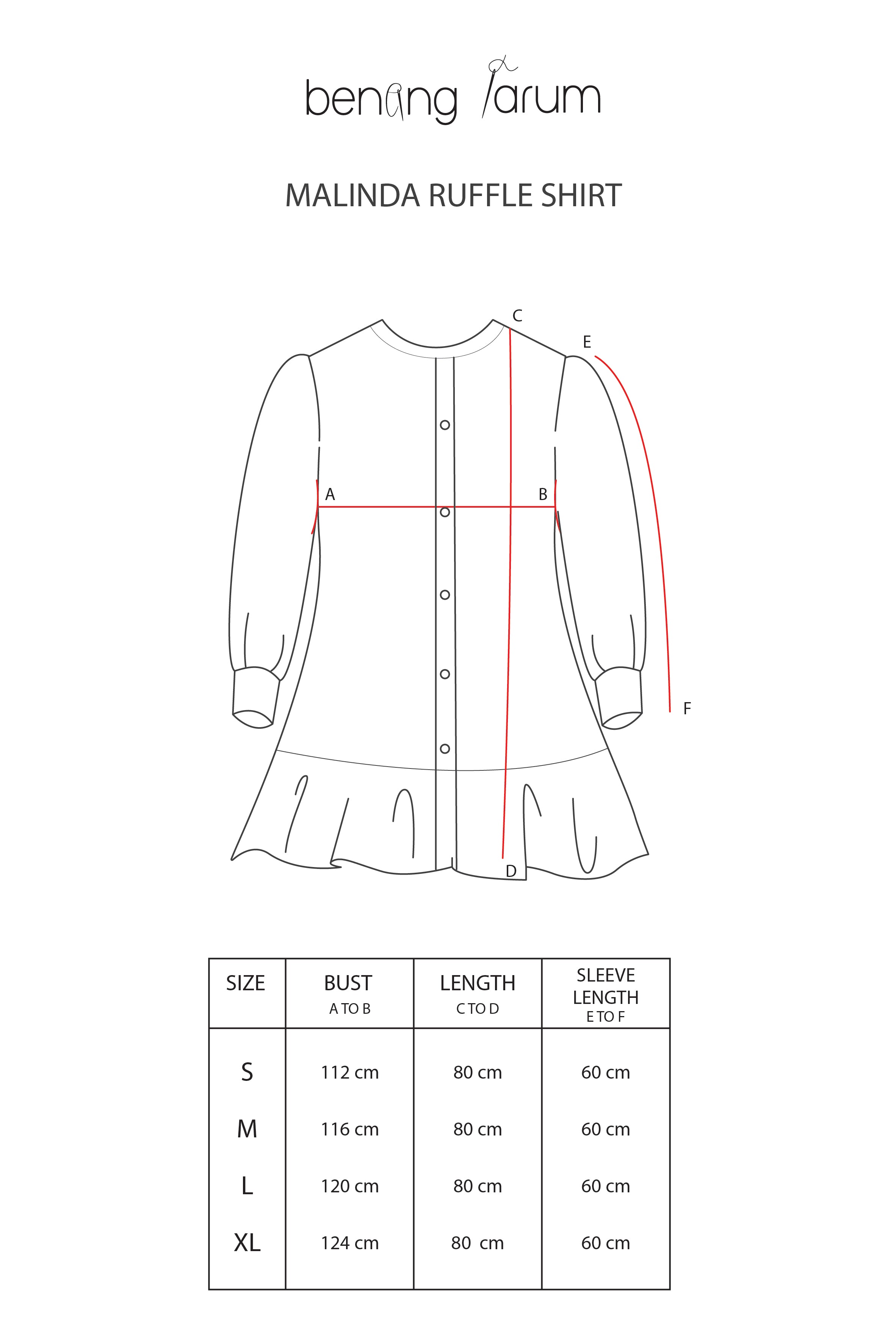 Malinda Ruffle Shirt - Red