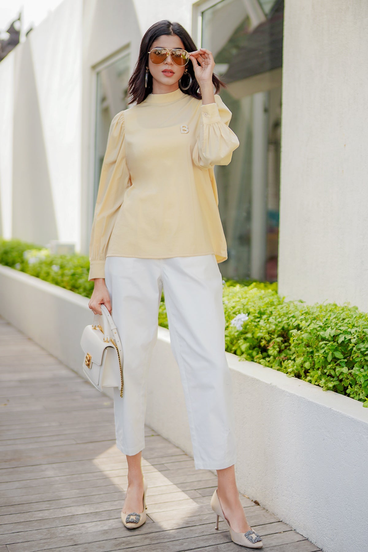 Naomi Puff Blouse - Yellow