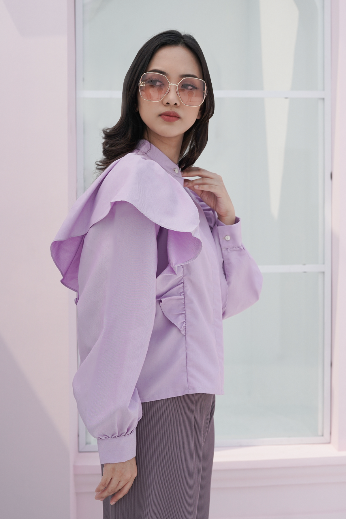 Orchid Nina Ruffle Shirt
