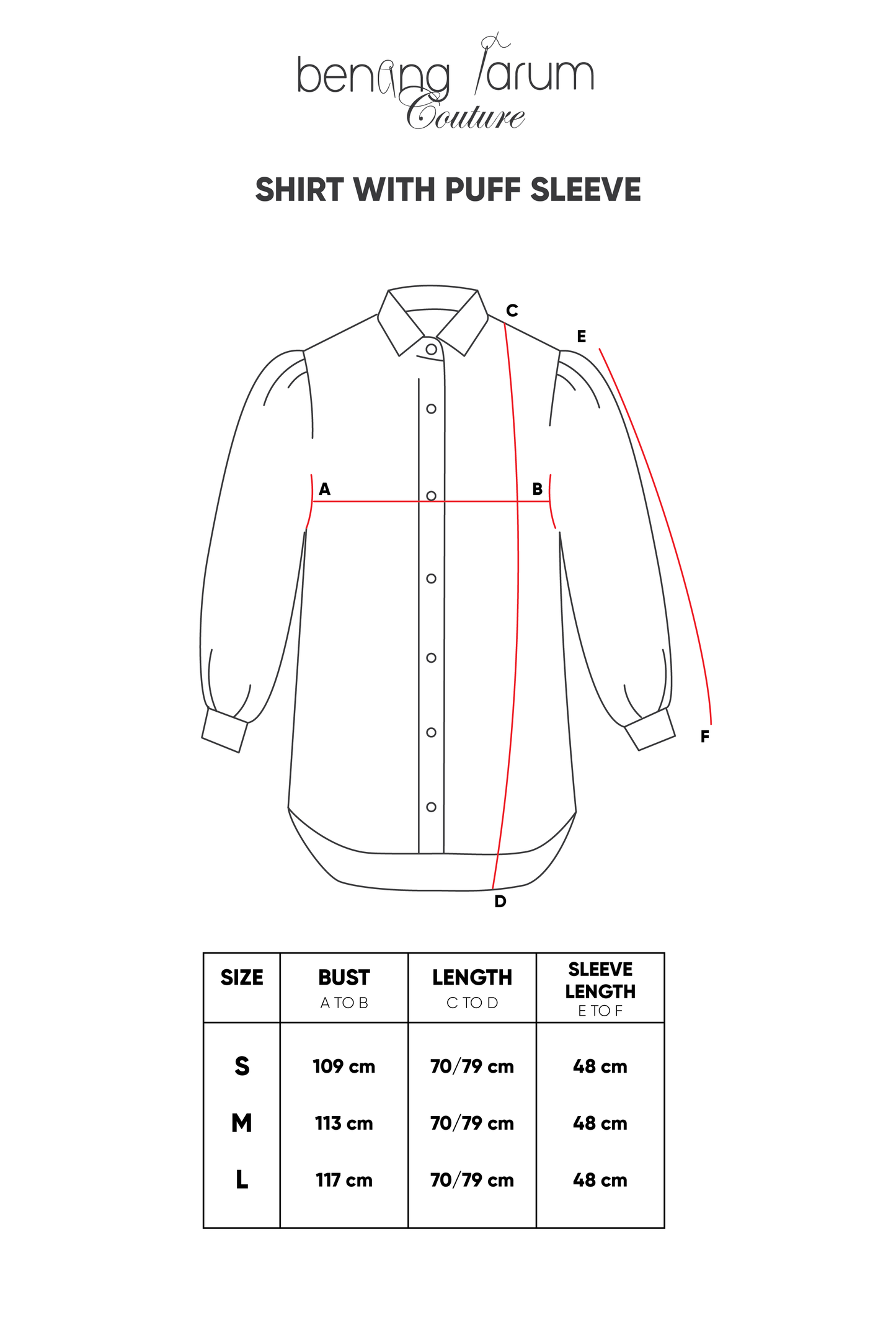 Shirt with Puff Sleeve - Black
