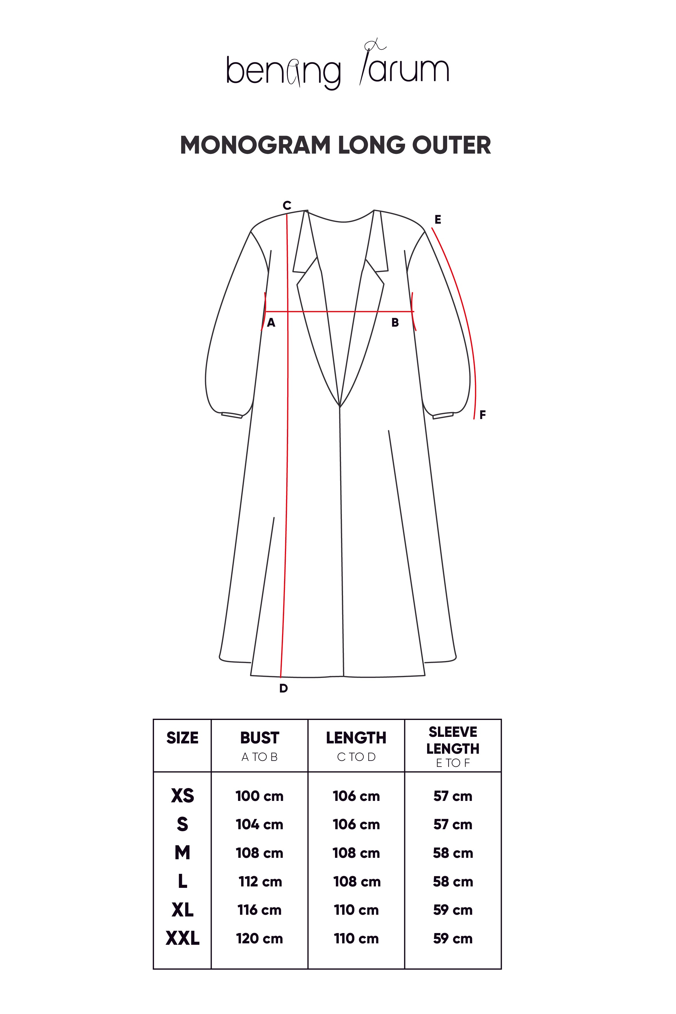 Monogram Long Outer - Black Reverse