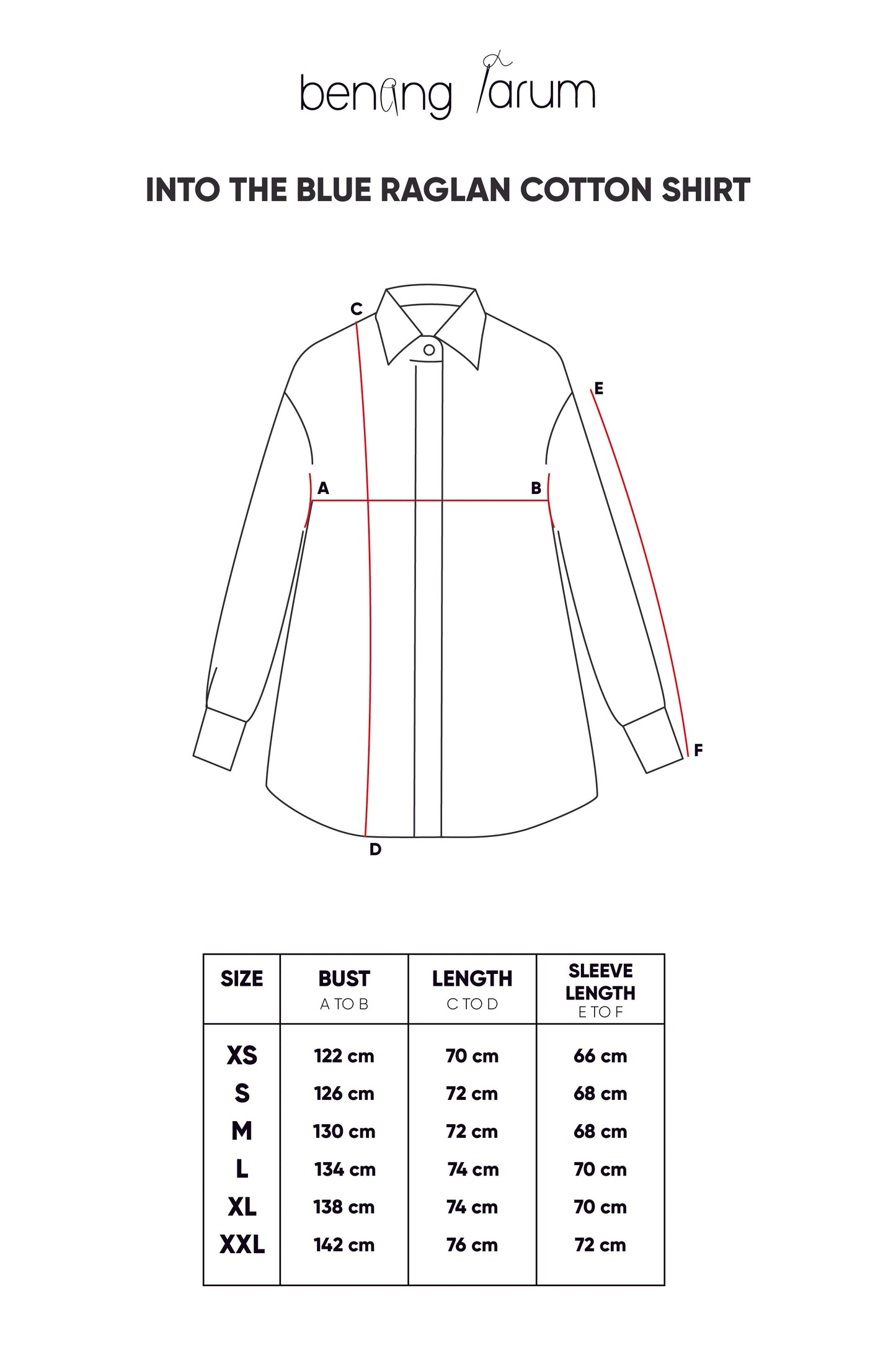 Into The Blue Raglan Cotton Shirt - Blue Leaf