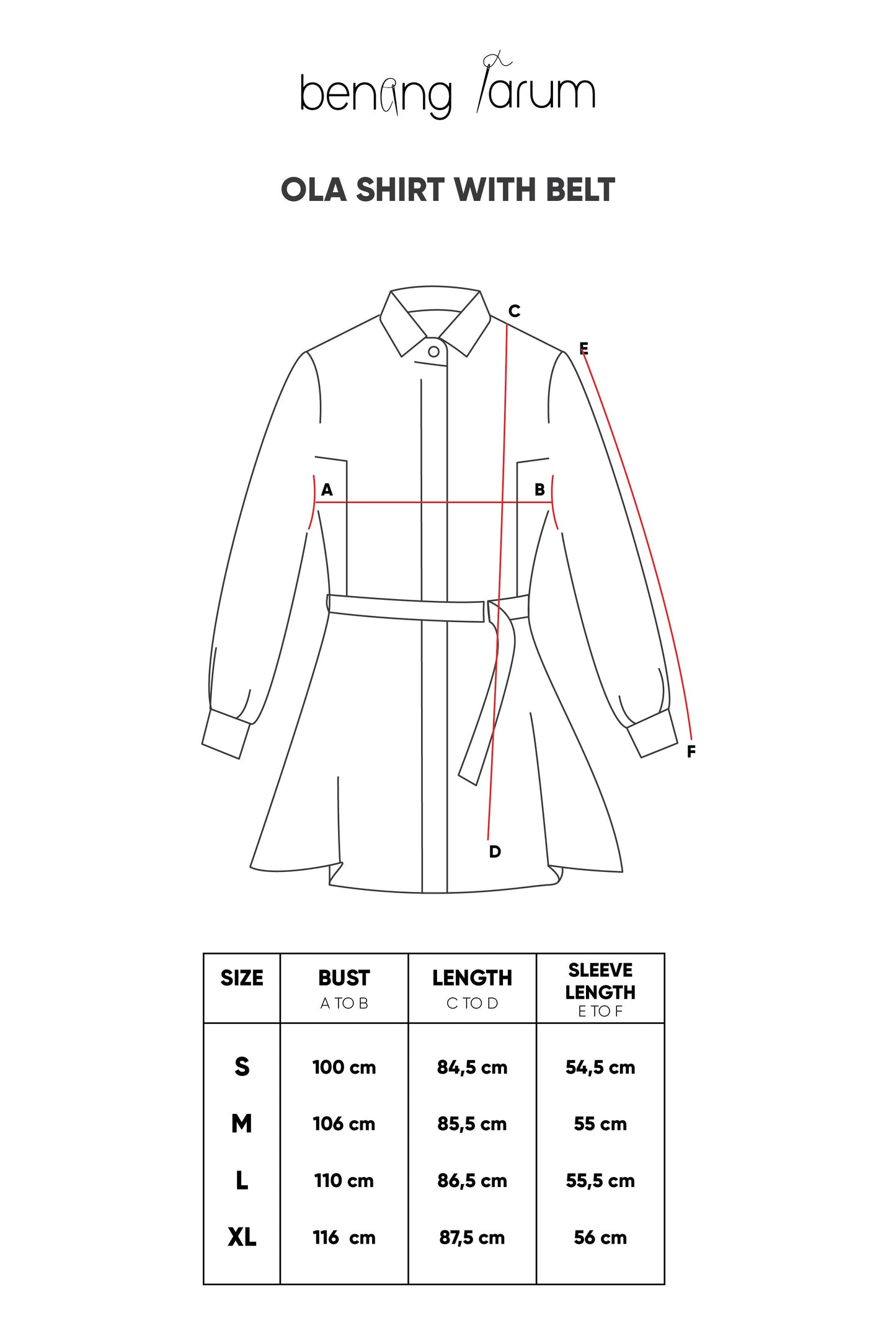 Ola Shirt with Belt - White/Black Stripes
