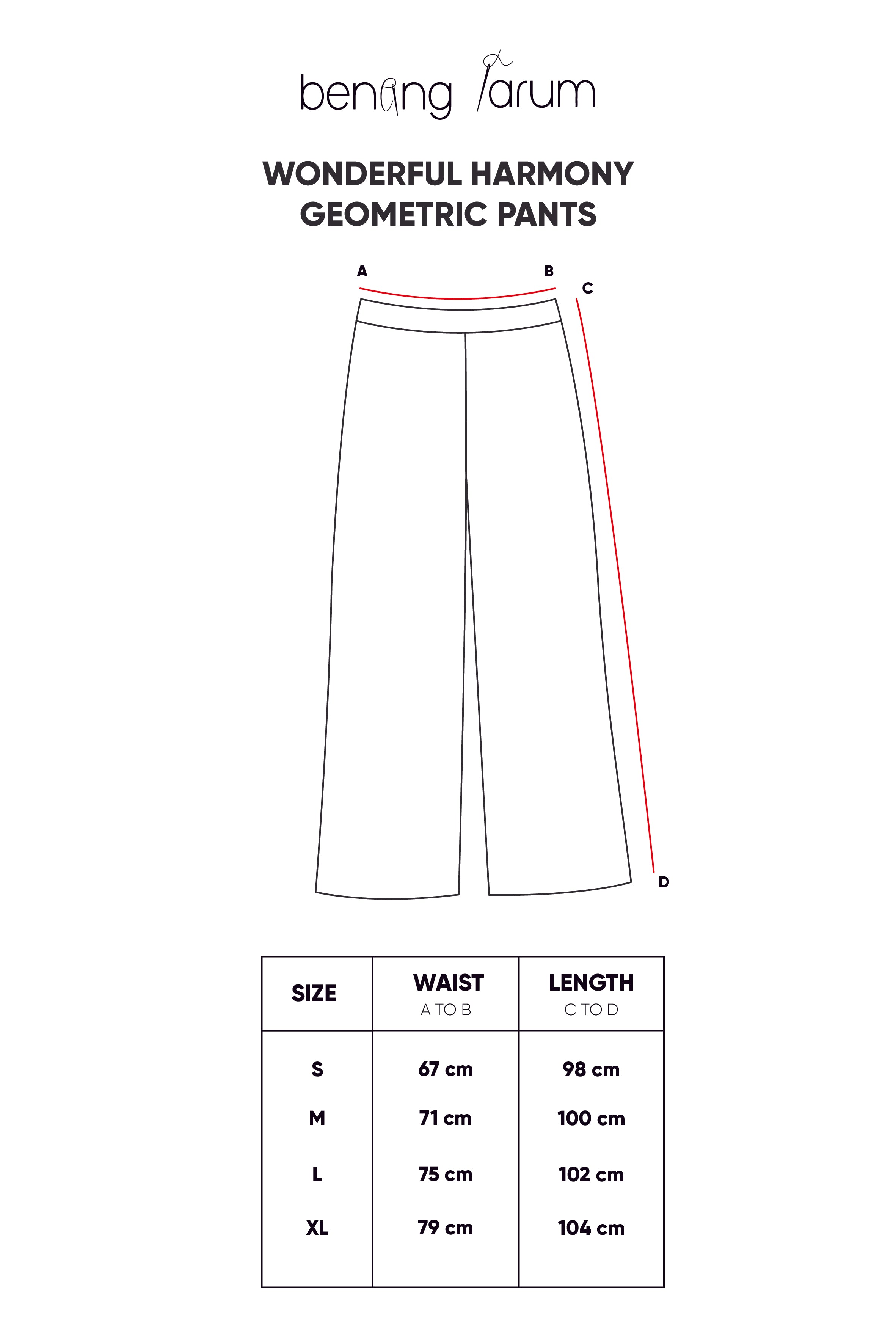 Wonderful Harmony Geometric Pants - Cream
