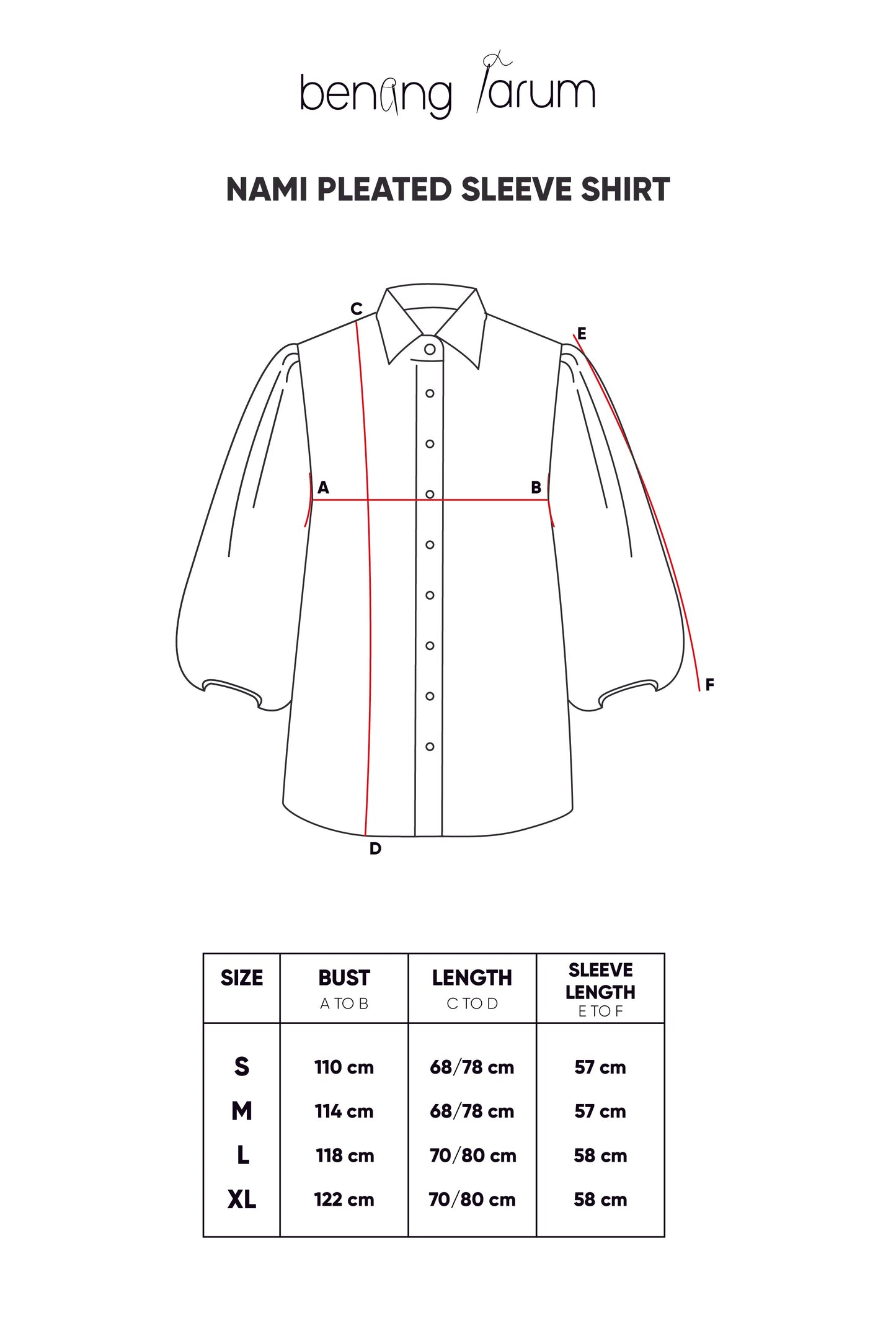 Nami Pleated Sleeve Shirt - Blue